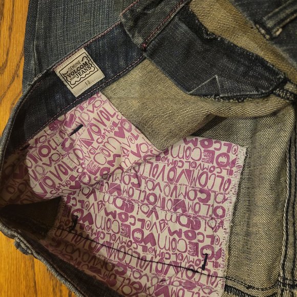 VOLCOM Junior's Jeans Dark Wash Denim Flare (Size 13) - Picture 7 of 11